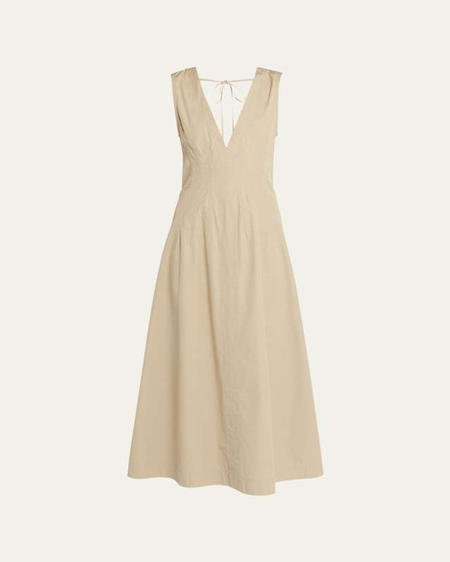 Open-Back Compact Cotton Dress
